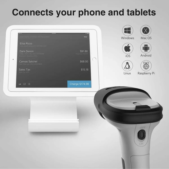 Inateck 1D Barcode Scanner Wireless Bluetooth Barcode Reader Scanner, BCST-70 - Picture 6 of 13